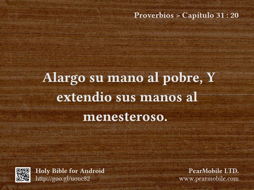 Proverbios, Capítulo 31:20